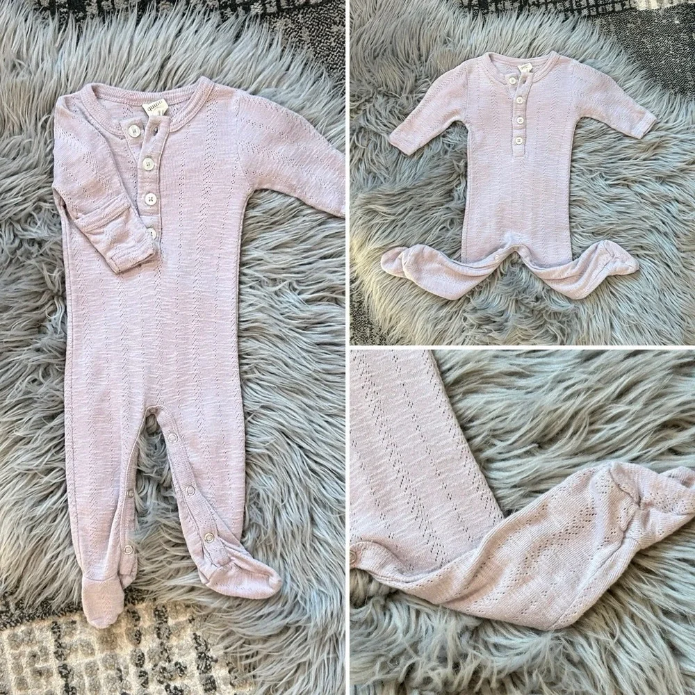 Kate Quinn Baby Girls Lilac Purple‎ Footie Jammie Size Newborn